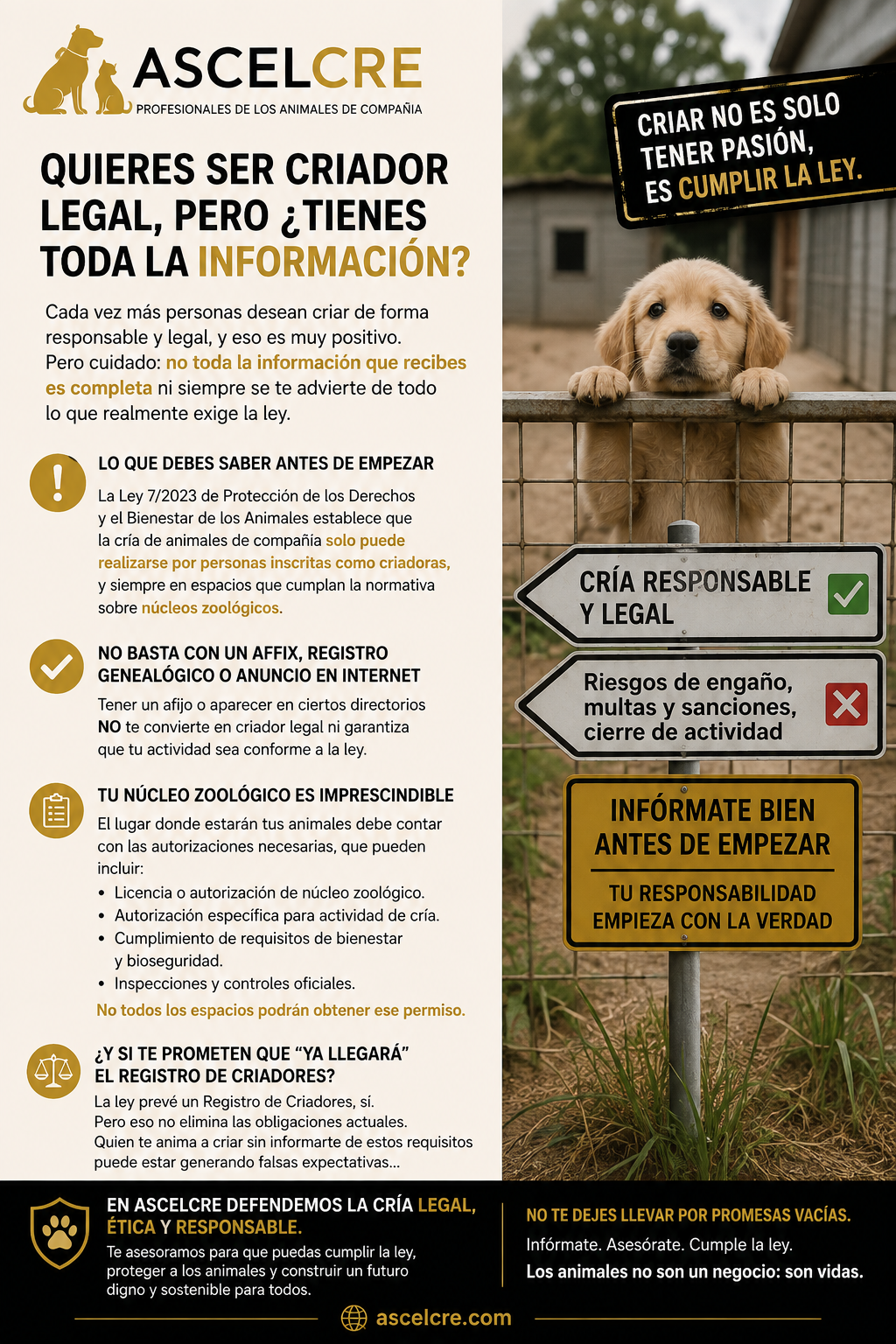 &ldquo;&iquest;QUIERES SER CRIADOR? PRIMERO COMPRUEBA SI PUEDES SERLO LEGALMENTE.&rdquo;