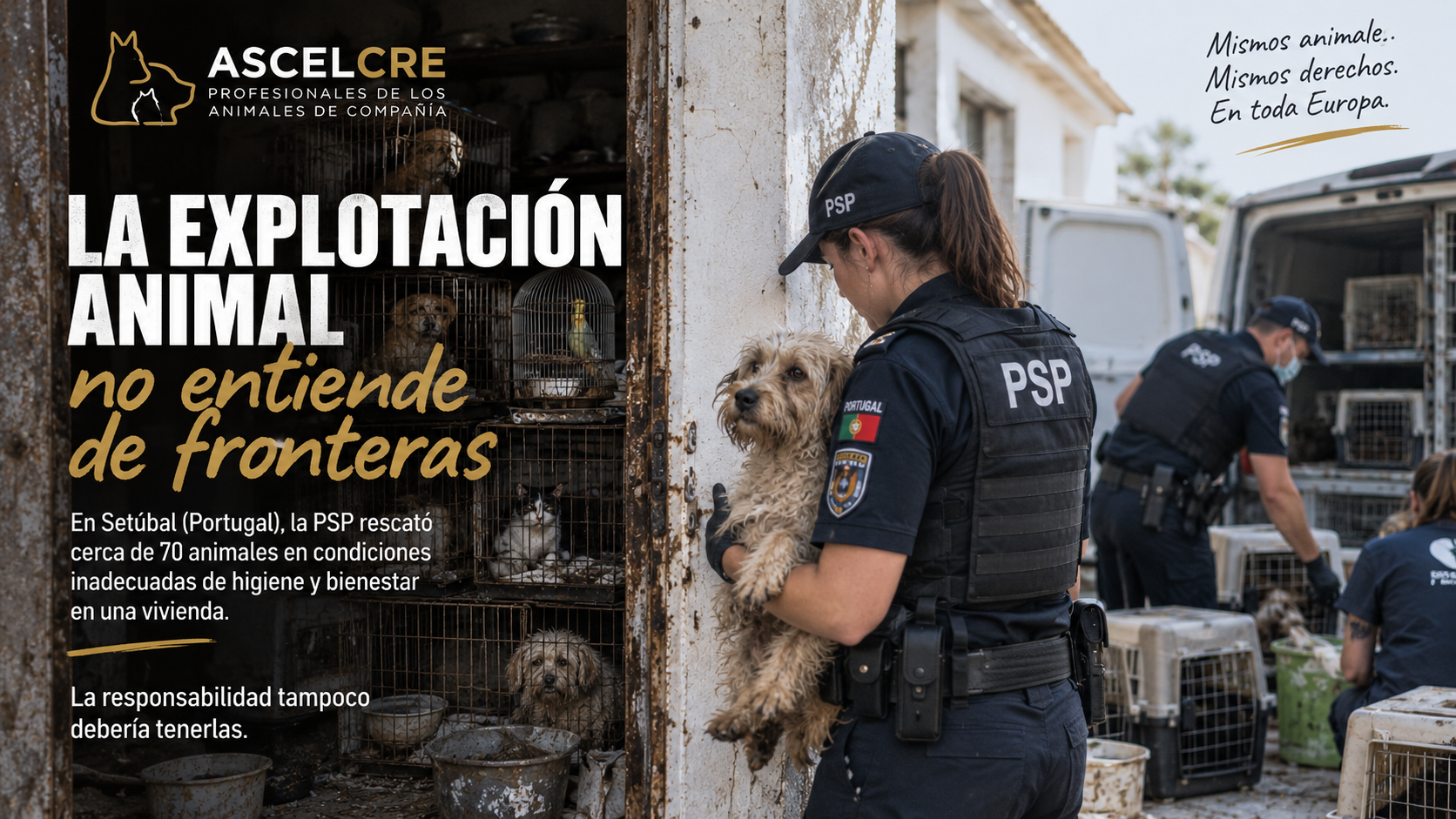 Set&uacute;bal: 70 animales rescatados y una hipocres&iacute;a que no entiende de fronteras